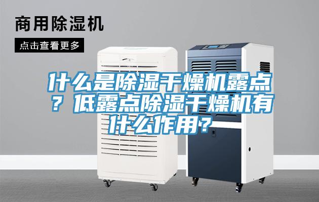 什么是除濕干燥機露點？低露點除濕干燥機有什么作用？