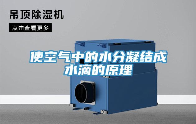 使空氣中的水分凝結成水滴的原理