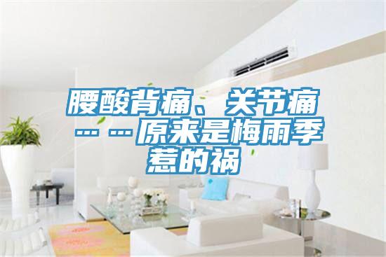 腰酸背痛、關(guān)節(jié)痛……原來(lái)是梅雨季惹的禍