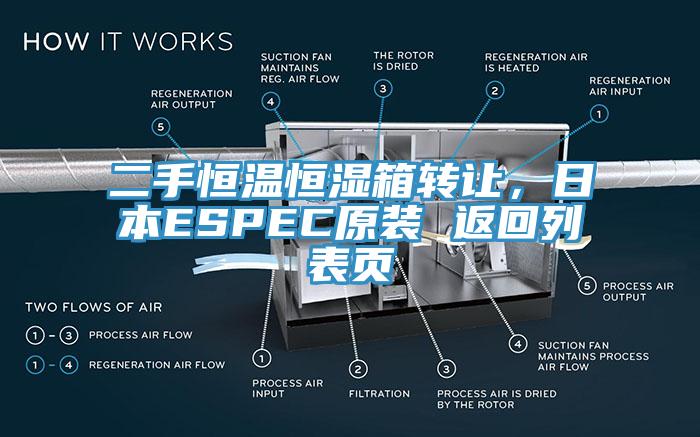 二手恒溫恒濕箱轉(zhuǎn)讓，日本ESPEC原裝 返回列表頁