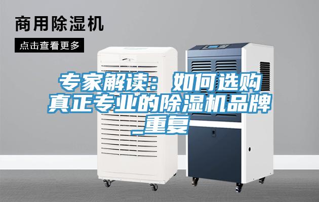 專家解讀：如何選購真正專業的除濕機品牌_重復