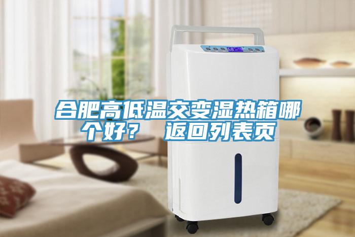 合肥高低溫交變濕熱箱哪個好？ 返回列表頁
