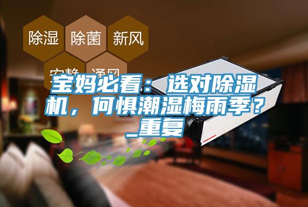 寶媽必看：選對除濕機，何懼潮濕梅雨季？_重復