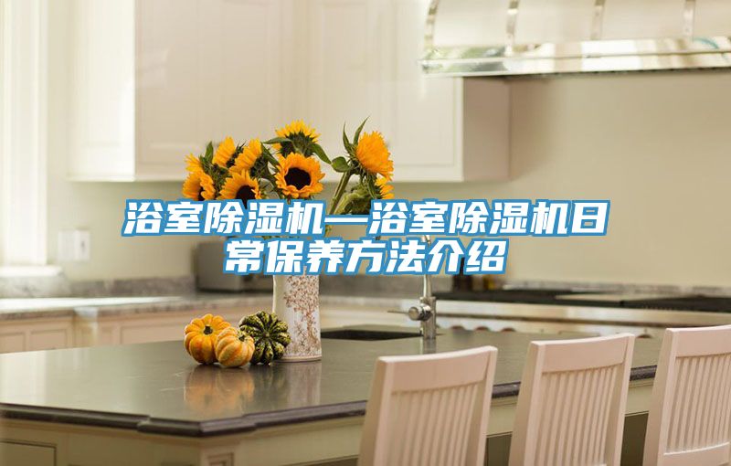 浴室除濕機—浴室除濕機日常保養方法介紹