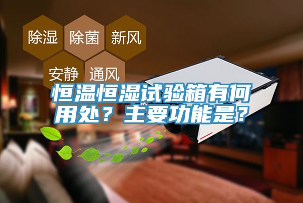 恒溫恒濕試驗箱有何用處？主要功能是？